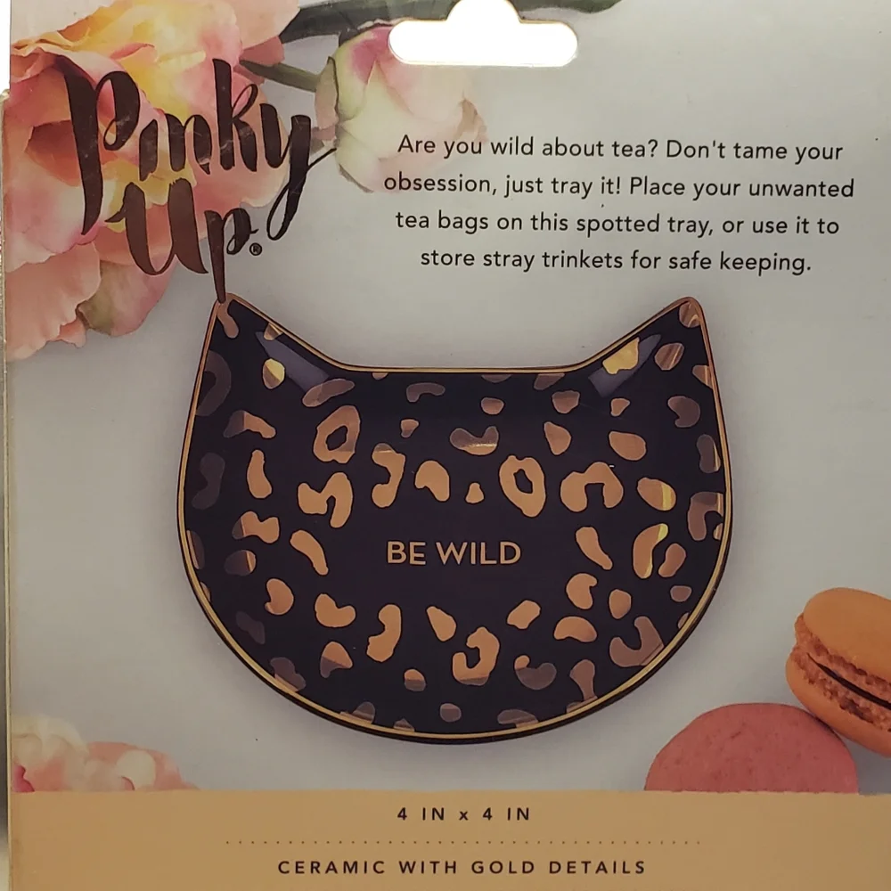 Pinky Up Ceramic Leopard Tea Tray New In Box